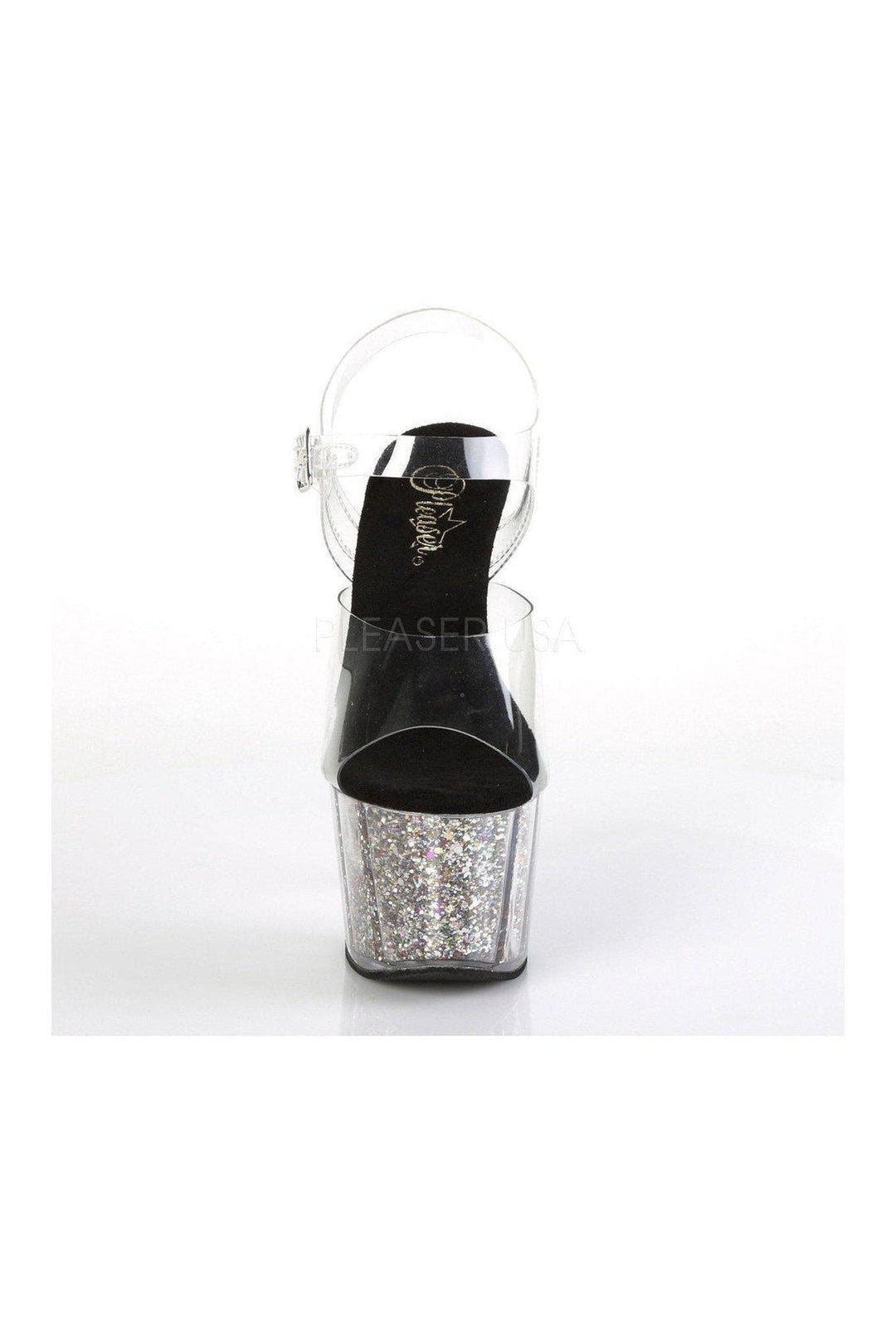 Pleaser ADORE-708CG Platform Sandals in Clear Vinyl