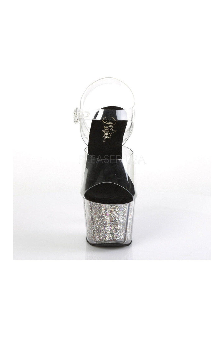 Pleaser ADORE-708CG Platform Sandals in Clear Vinyl