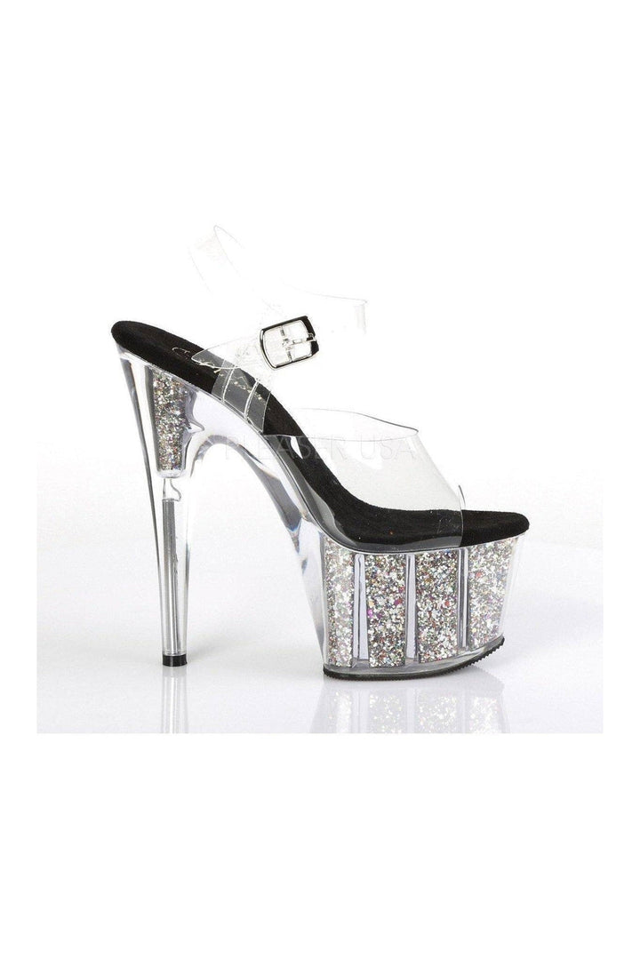 Pleaser ADORE-708CG Platform Sandals in Clear Vinyl