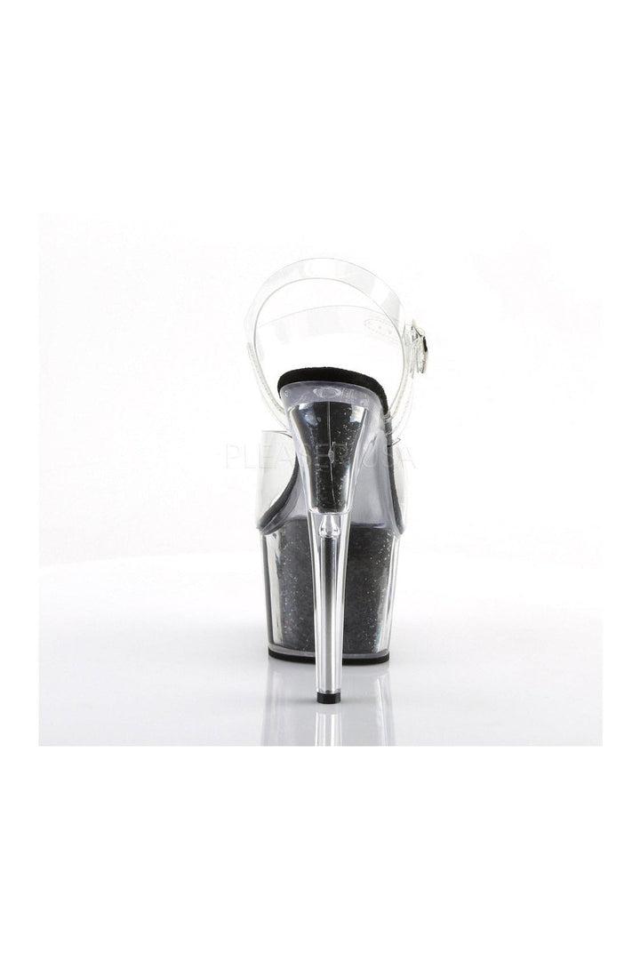 Pleaser ADORE-708G Platform Sandal in Clear Vinyl