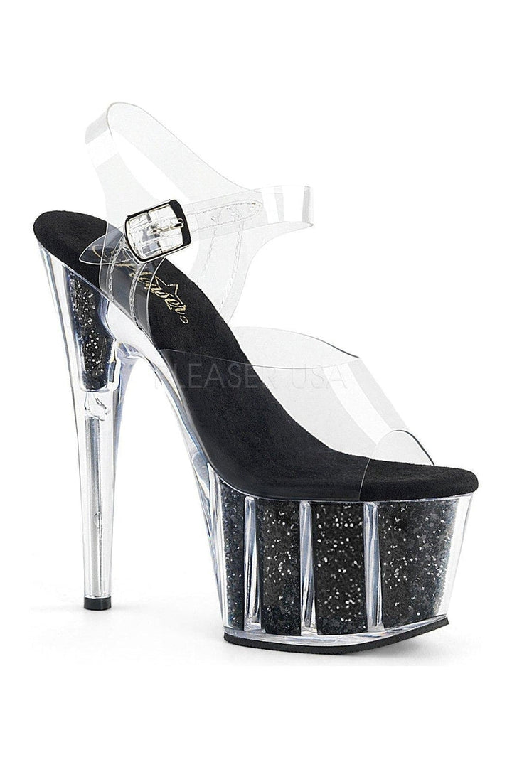 Pleaser ADORE-708G Platform Sandal in Clear Vinyl from SexyShoes.com