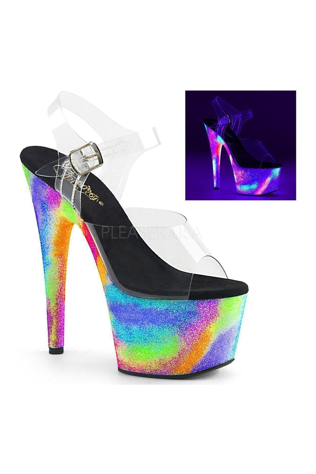 Pleaser Clear Sandals Platform Stripper Shoes | Buy at Sexyshoes.com