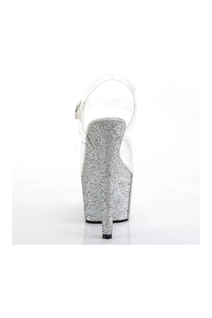 Pleaser ADORE-708HMG Platform Sandals in Clear Vinyl