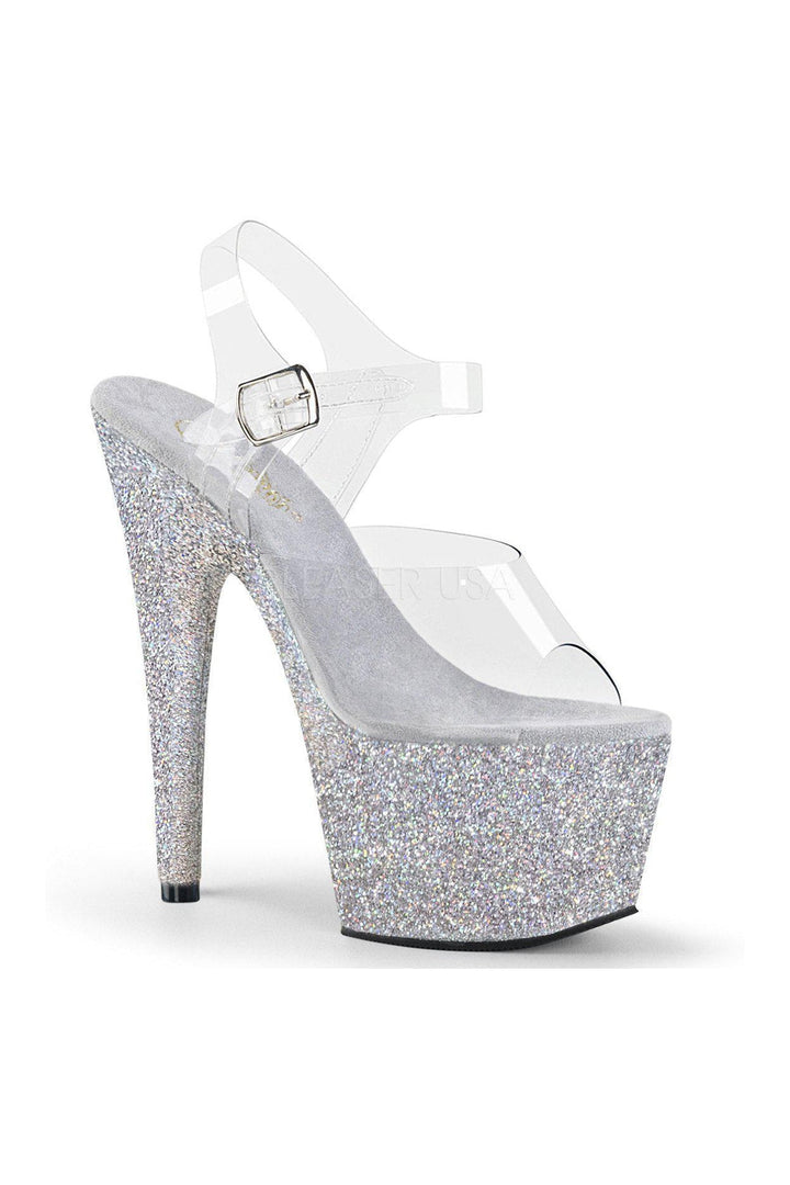 Pleaser ADORE-708HMG Platform Sandals in Clear Vinyl from SexyShoes.com