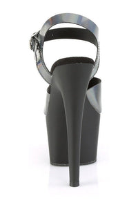 Pleaser ADORE-708N-DT Exotic Platform Sandal in Pewter Faux Leather