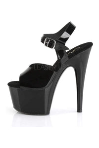 Pleaser ADORE-708N Platform Sandal in Black Faux Leather