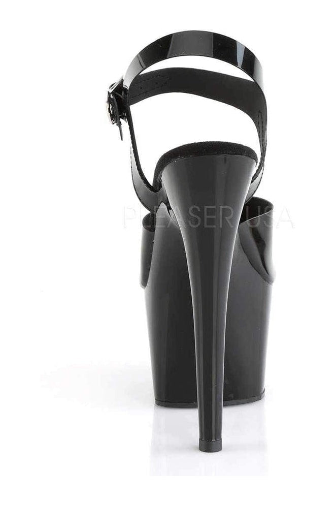 Pleaser ADORE-708N Platform Sandal in Black Faux Leather