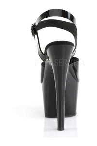 Pleaser ADORE-708N Platform Sandal in Black Faux Leather