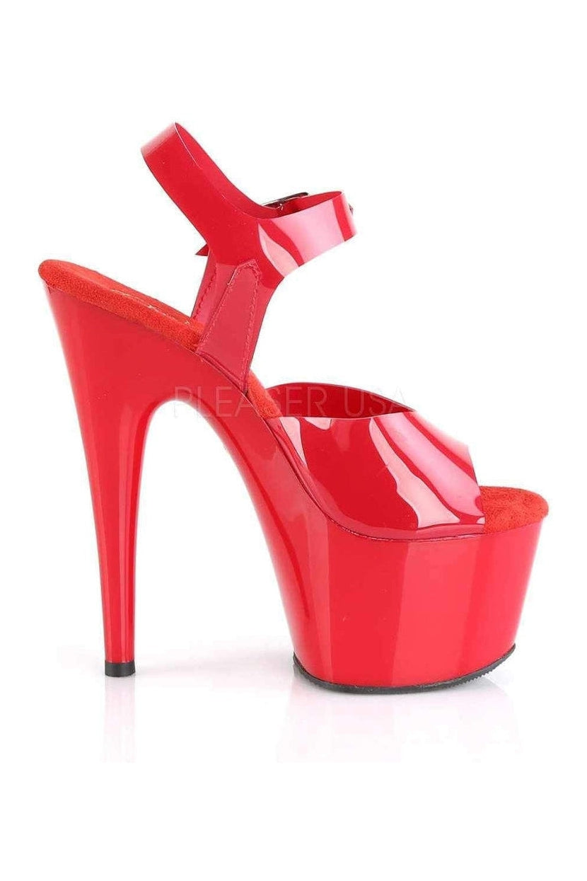 Pleaser ADORE-708N Platform Sandal in Red Patent