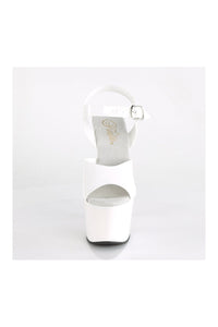 Pleaser ADORE-708N Platform Sandal in White Faux Leather