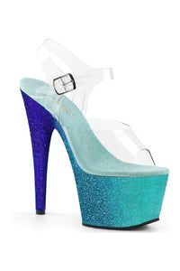 Pleaser ADORE-708OMBRE Platform Sandal in Blue Vinyl from SexyShoes.com