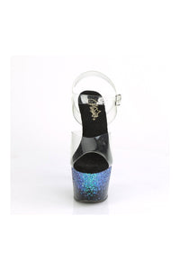 Pleaser ADORE-708SS Exotic Sandal in Blue Vinyl