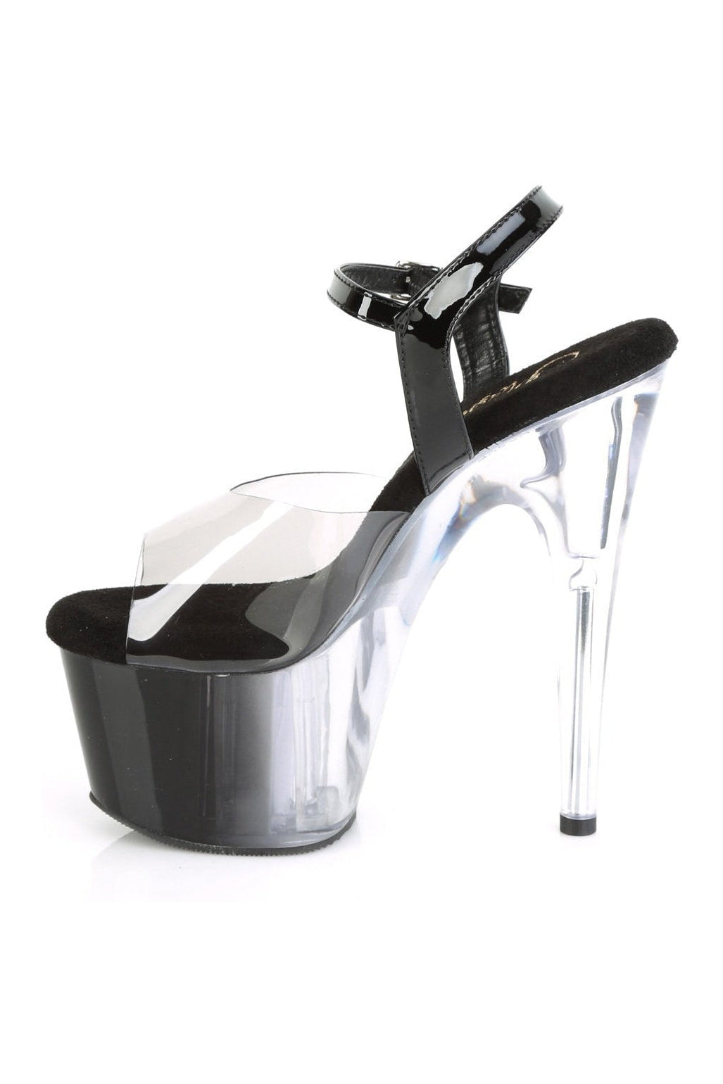 Pleaser ADORE-708T-1 Exotic Sandal in Black Vinyl