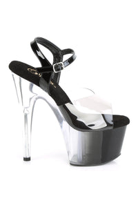 Pleaser ADORE-708T-1 Exotic Sandal in Black Vinyl