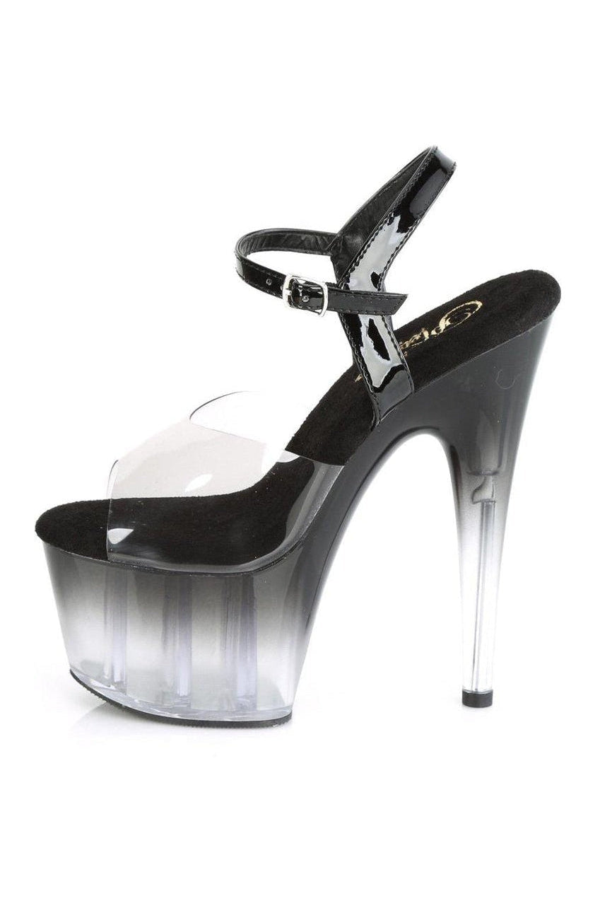 Pleaser ADORE-708T-2 Sandal in Black Vinyl