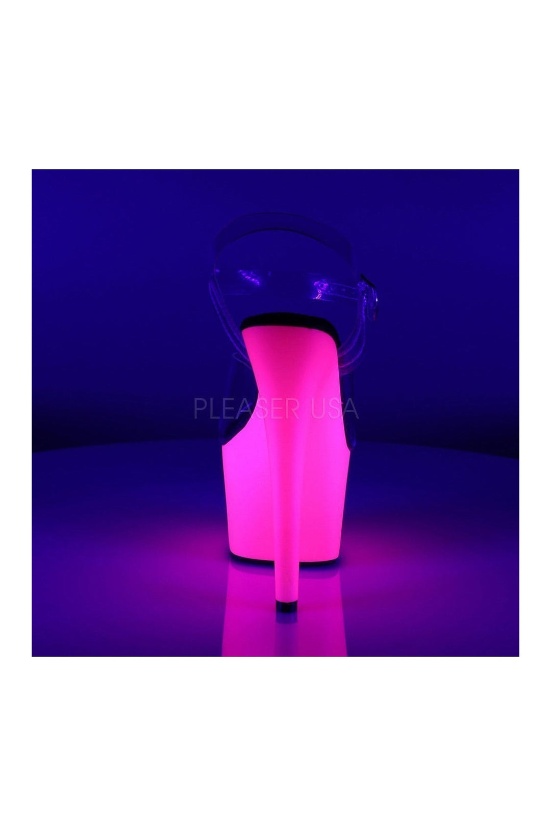 Pleaser ADORE-708UV Platform Sandal in Clear Vinyl