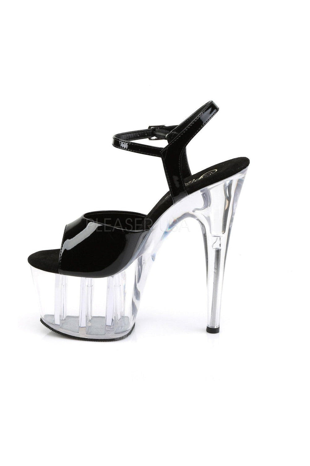 Pleaser ADORE-709 Platform Sandal in Black Patent