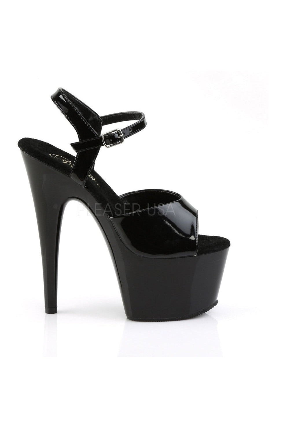 Pleaser ADORE-709 Platform Sandal in Black Patent