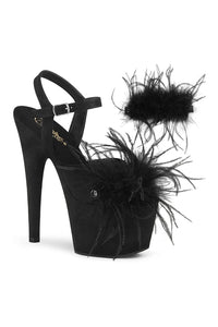 Pleaser ADORE-709F Exotic Sandal in Black Faux Suede from SexyShoes.com