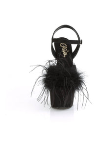 Pleaser ADORE-709F Exotic Sandal in Black Faux Suede