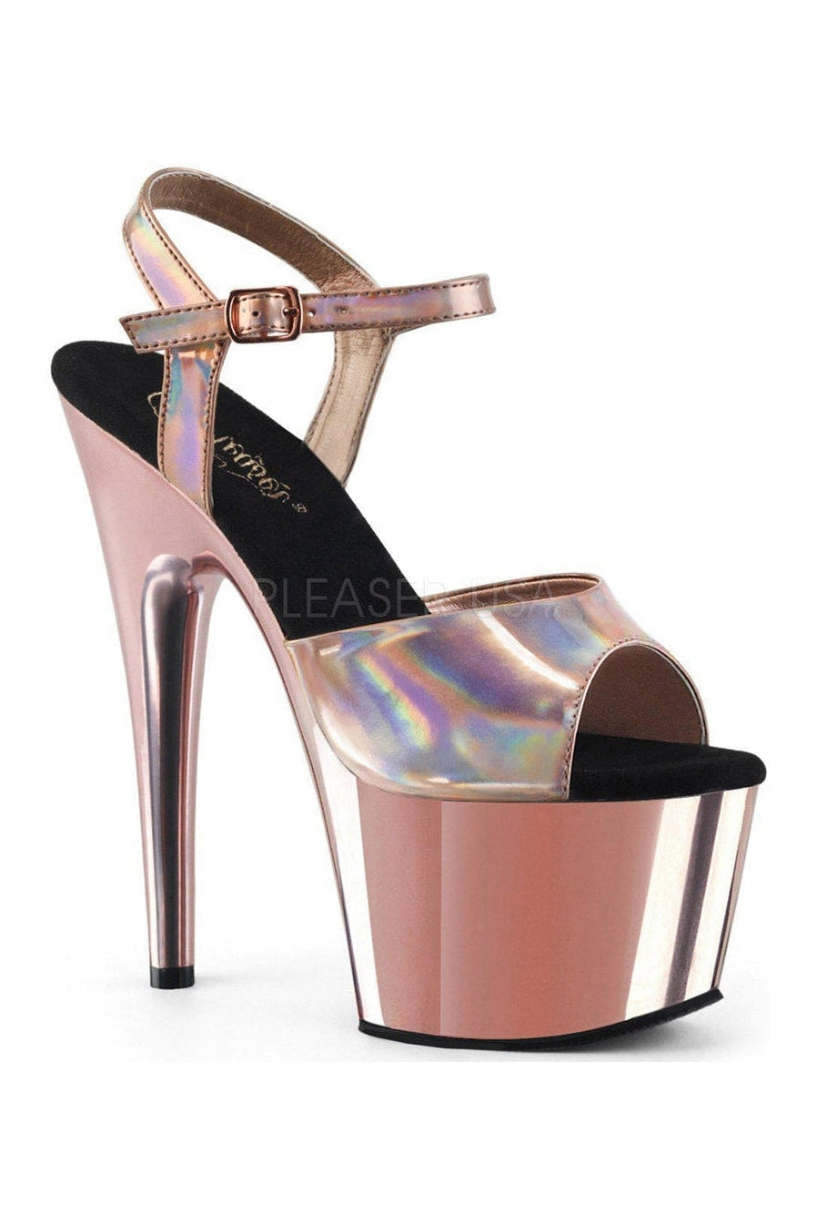 Pleaser Rose Gold Sandals Platform Stripper Shoes | Buy at Sexyshoes.com