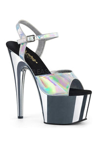 Pleaser ADORE-709HGCH Platform Sandal in Silver Patent from SexyShoes.com