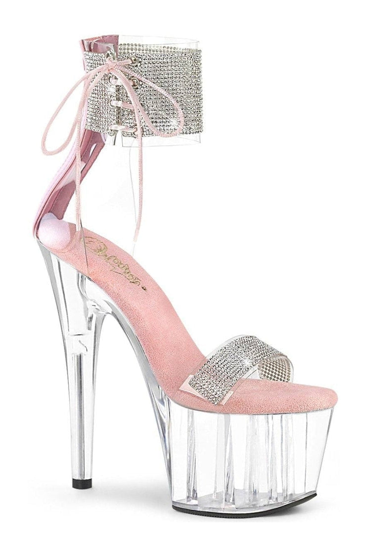 ADORE-727RS Exotic Sandal | Pink Vinyl-Sandals-Pleaser-Pink-7-Vinyl-SEXYSHOES.COM