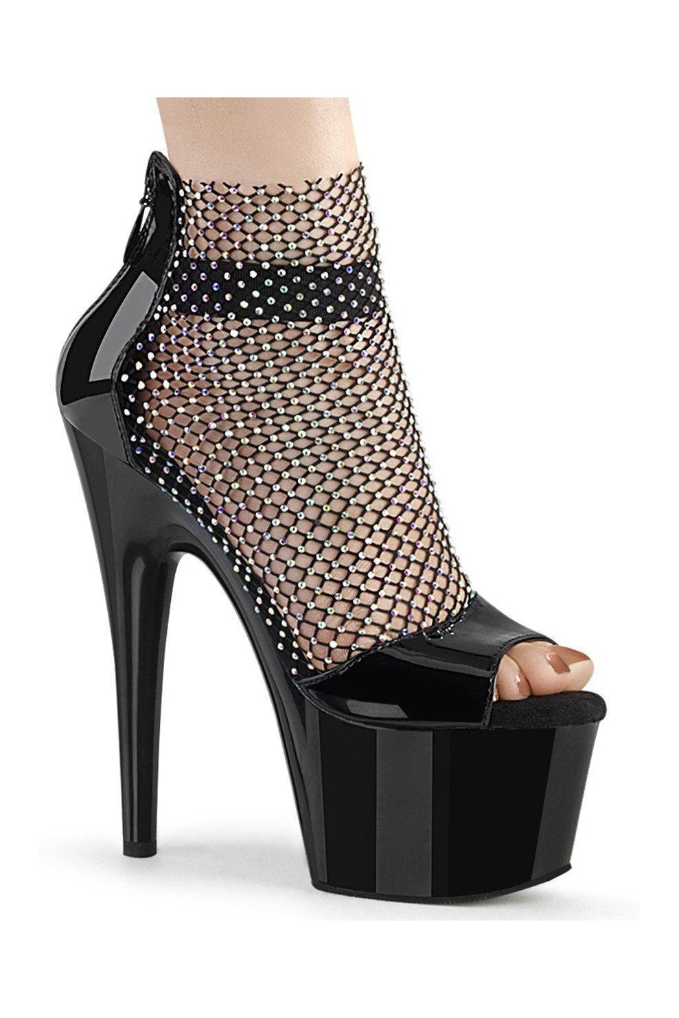 Pleaser ADORE-765RM Sandal in Black Patent from SexyShoes.com