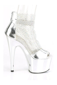 Pleaser ADORE-765RM Sandal in Silver Faux Leather