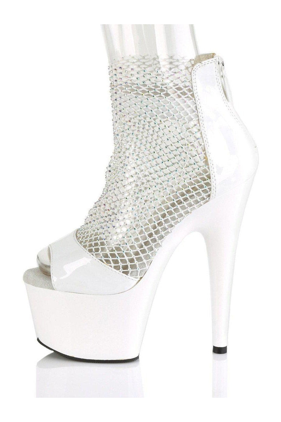 Pleaser ADORE-765RM Sandal in White Patent