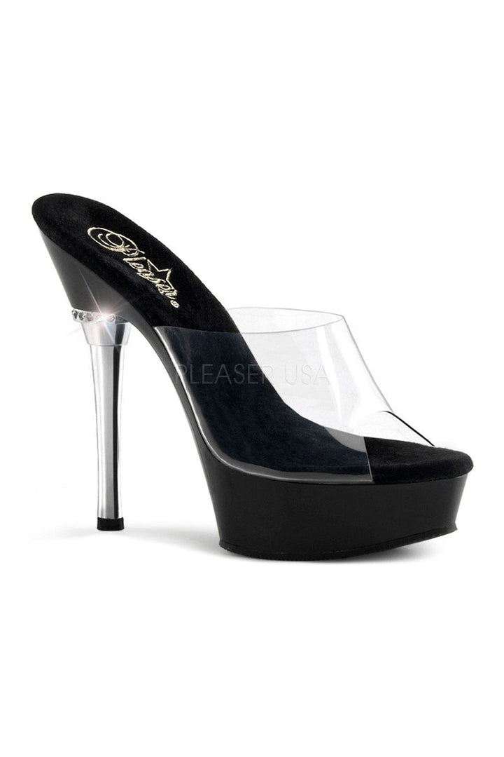 Pleaser Black Slides Platform Stripper Shoes | Buy at Sexyshoes.com