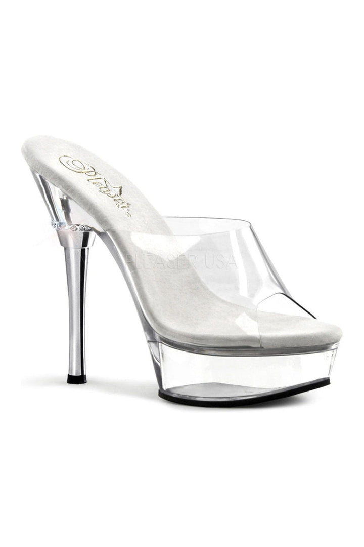 ALLURE-601 Platform Sandal | Clear Vinyl-Pleaser-Clear-Slides-SEXYSHOES.COM