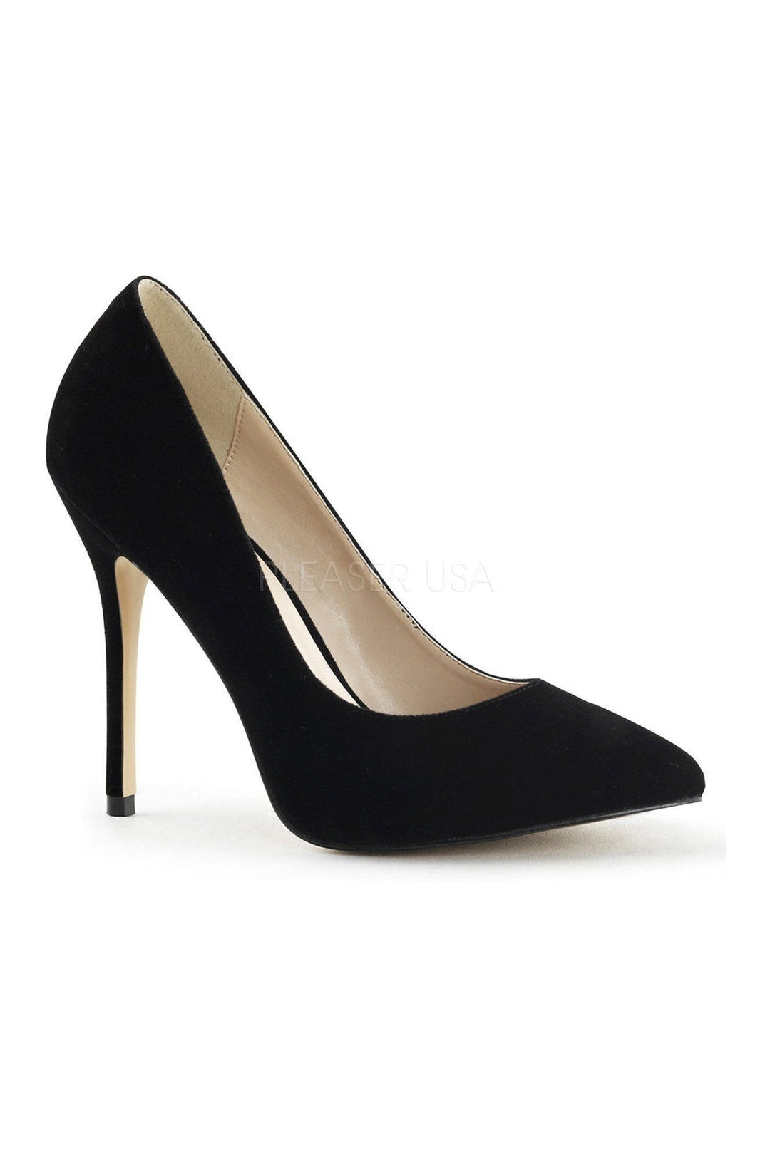 AMUSE-20 Pump | Black Fabric-Pleaser-Black-Pumps-SEXYSHOES.COM