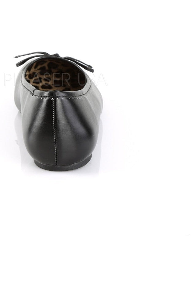 ANNA-01 Flat | Black Faux Leather-Pleaser Pink Label-Flats-SEXYSHOES.COM