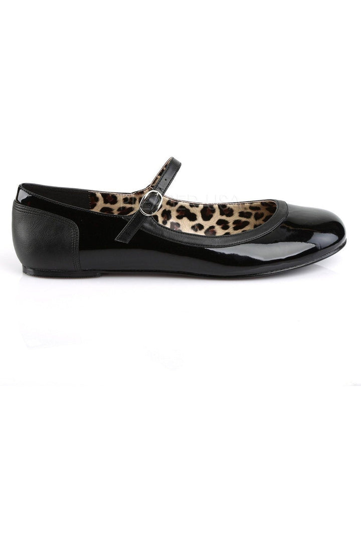 ANNA-02 Flat | Black Patent-Pleaser Pink Label-Mary Janes-SEXYSHOES.COM