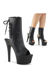 Pleaser ASPIRE-1018 Platform Boot in Black Faux Leather from SexyShoes.com