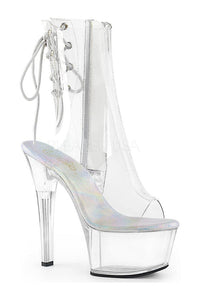 Pleaser ASPIRE-1018C Platform Boot in Clear Vinyl from SexyShoes.com