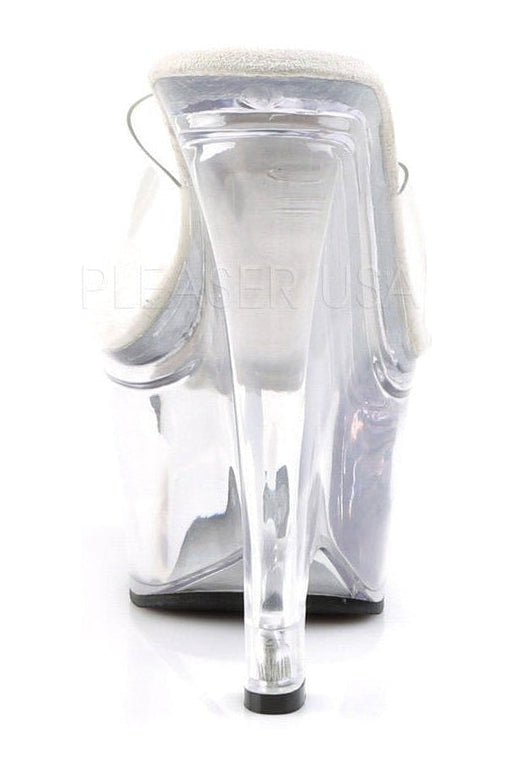 BEAU-601 Platform Slide | Clear Vinyl-Pleaser-Slides-SEXYSHOES.COM