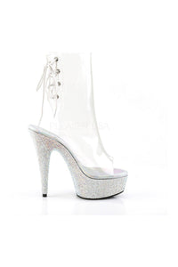 Pleaser BEJEWELED-1018DM-6 Platform Boot in Clear Vinyl