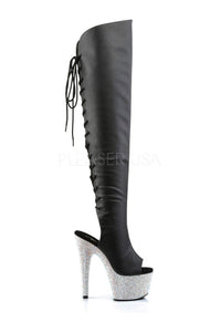 Pleaser BEJEWELED-3019DM-7 Platform Boot in Black Faux Leather