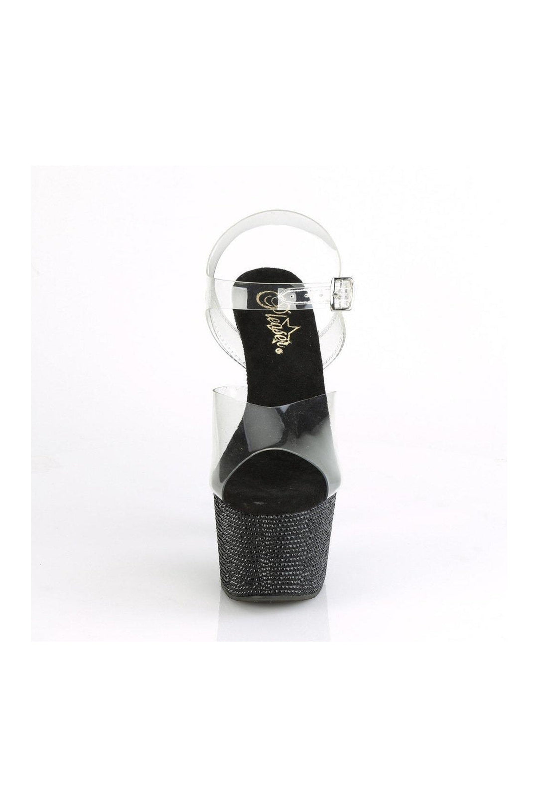Pleaser BEJEWELED-708DM Sandal in Clear Vinyl