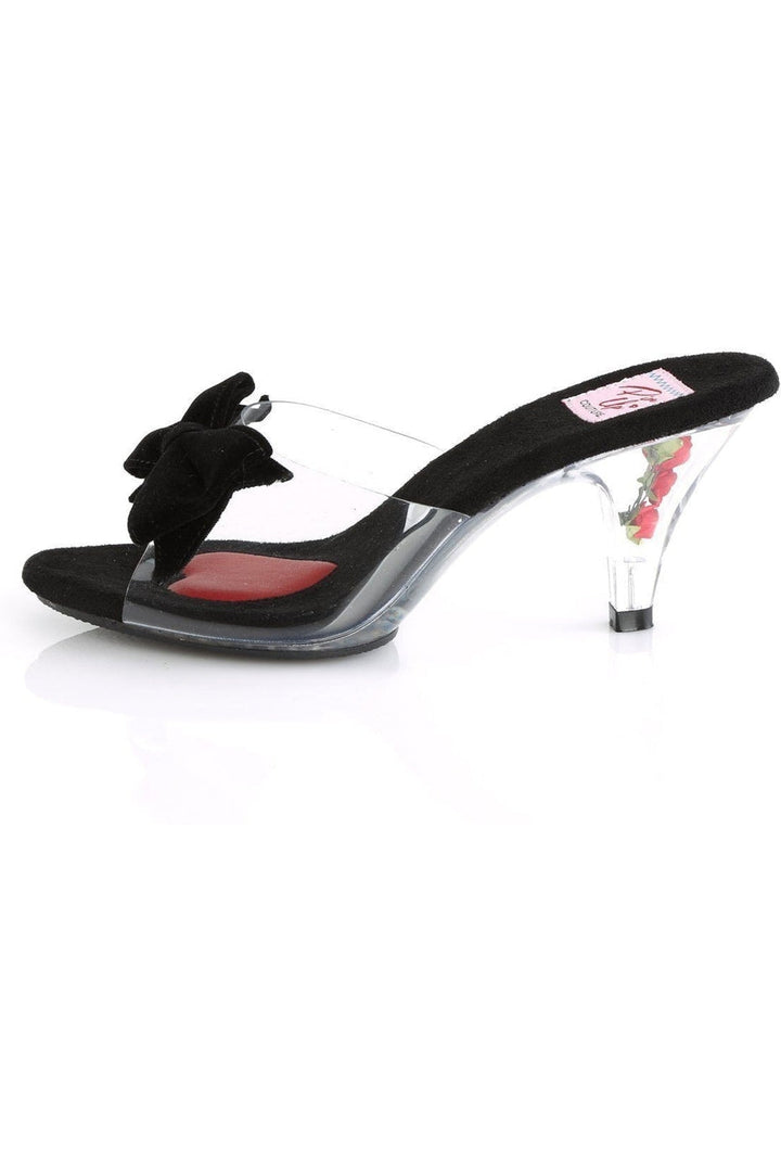 BELLE-301BOW Vintage Mule | Clear Vinyl-Pin Up Couture-SEXYSHOES.COM