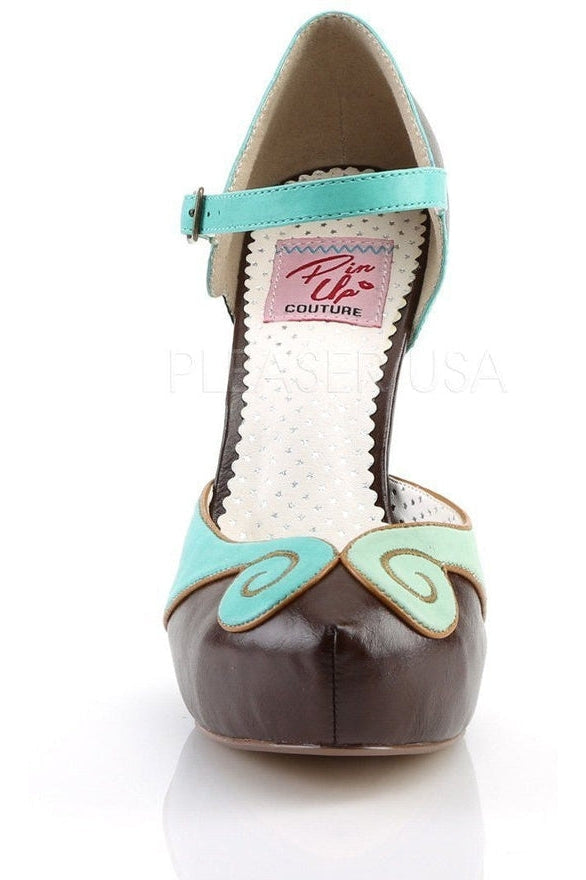 Pin Up Couture BETTIE-17 Pumps in Brown Faux Leather