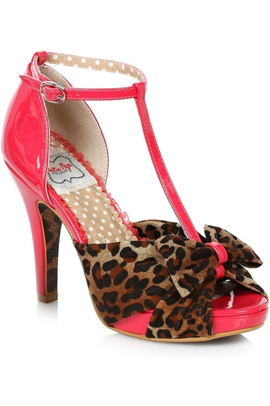 Bettie Paige Bessie Vintage Pump | Fuchsia Faux Leather-Bettie Page by Ellie-SEXYSHOES.COM