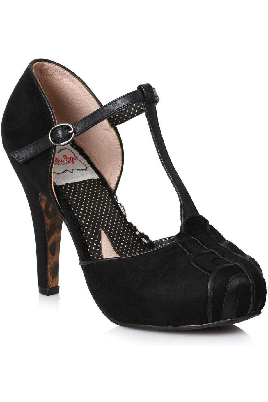 Bettie Paige Emile Vintage Pump | Black Faux Leather-Bettie Page by Ellie-SEXYSHOES.COM