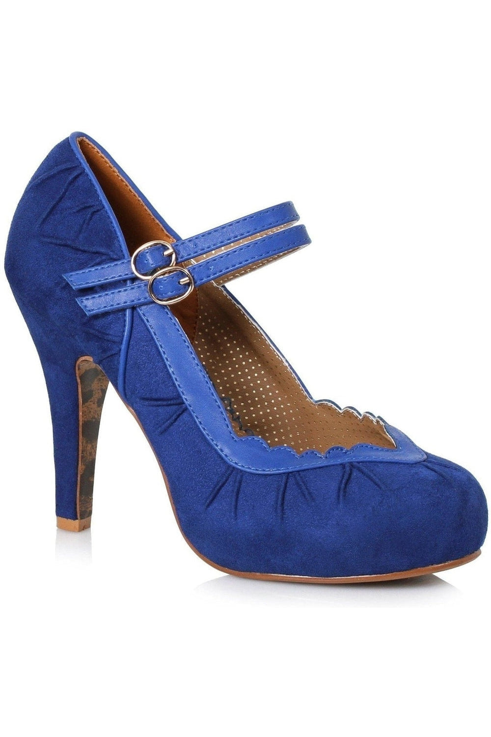 Bettie Paige Tami Vintage Pump | Blue Faux Leather-Bettie Page by Ellie-SEXYSHOES.COM