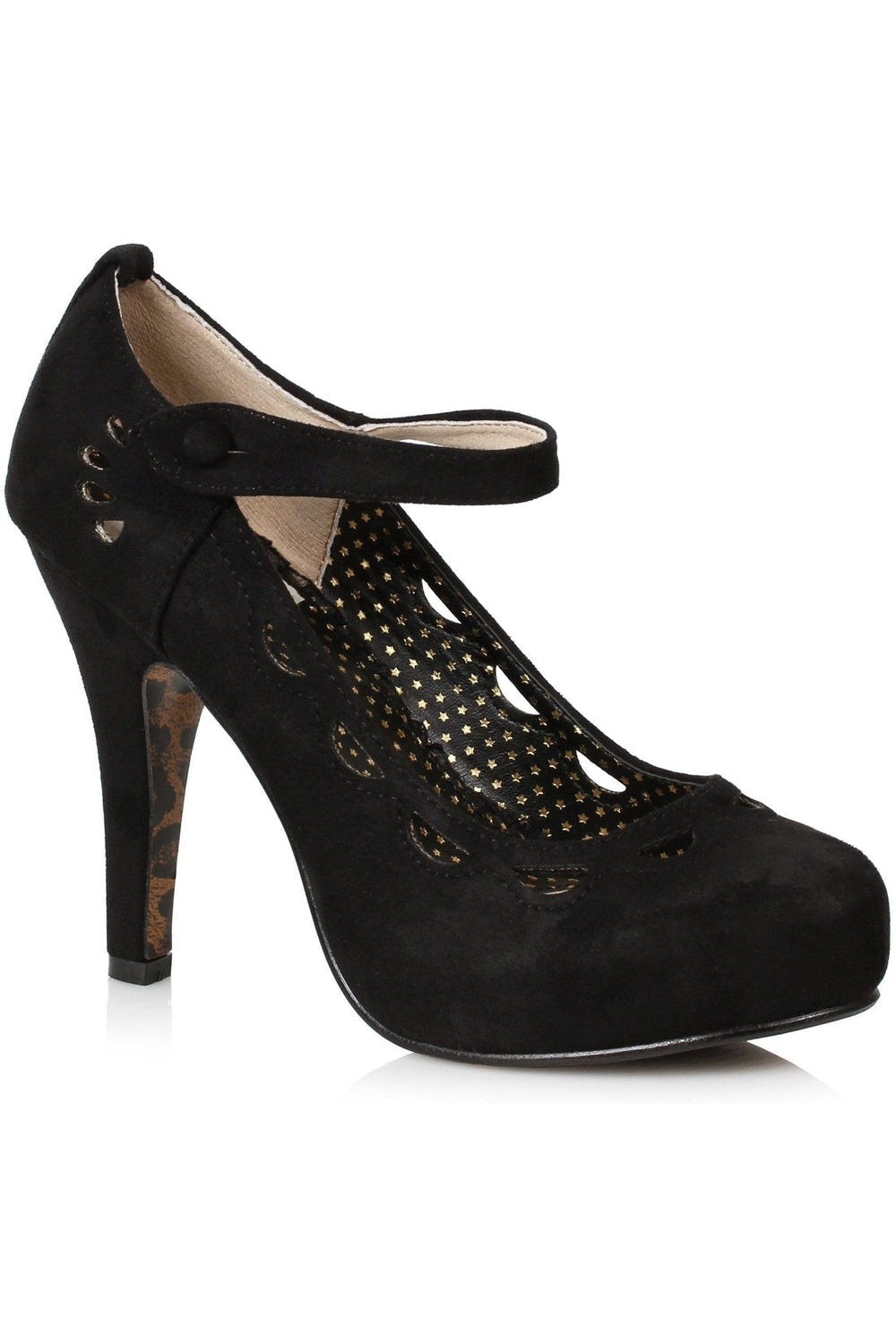 Bettie Paige Yvette Vintage Pump | Black Faux Leather-Bettie Page by Ellie-SEXYSHOES.COM