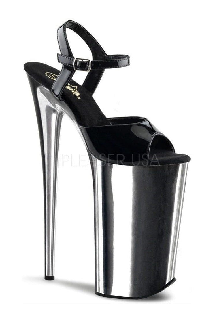 Pleaser BEYOND-009 Platform Sandal in Black Patent from SexyShoes.com
