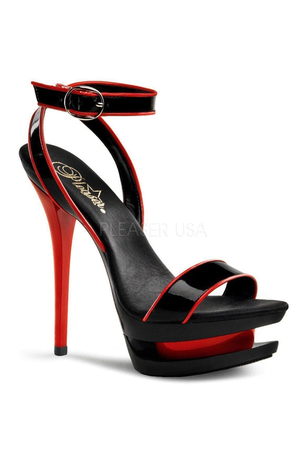 Pleaser BLONDIE-631-2 Platform Sandal in Black Patent from SexyShoes.com