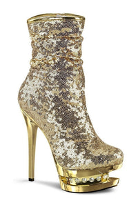 Pleaser BLONDIE-R-1009 Exotic Boot in Gold Sequins from SexyShoes.com